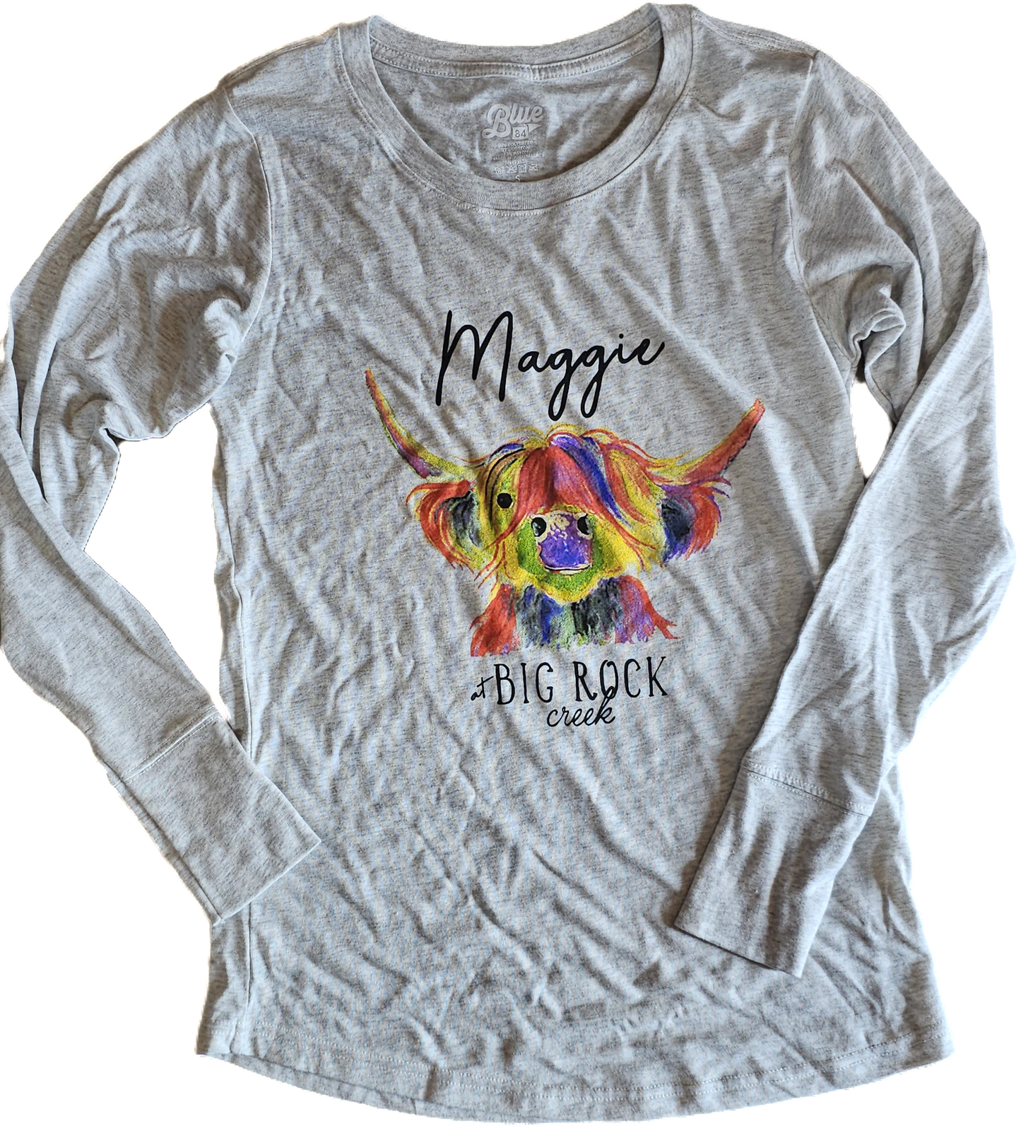 Rainbow Maggie long sleeve T lt gray