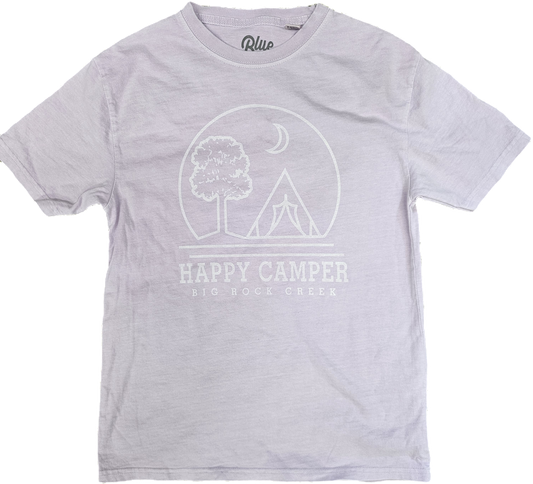 youth short sleeve t happy camper - pink