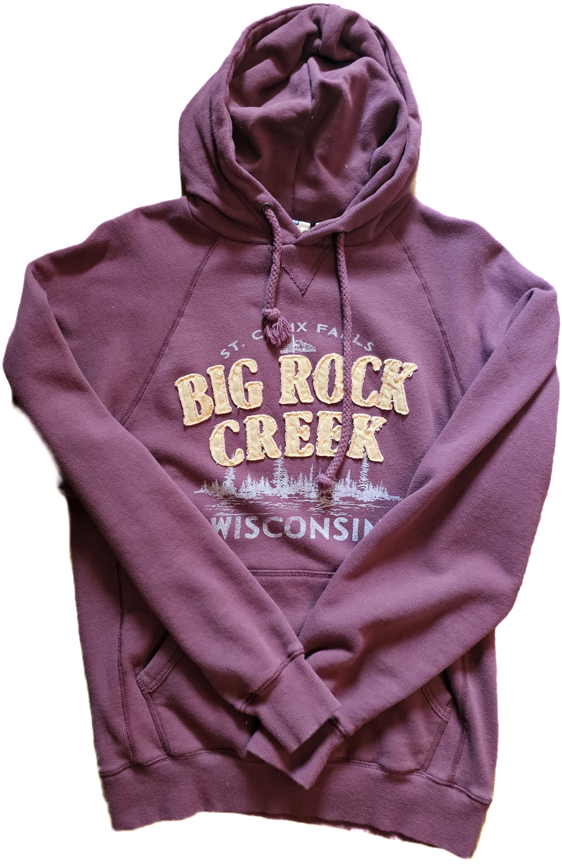 Big Rock Creek Applique Hoodie - Maroon with Gold